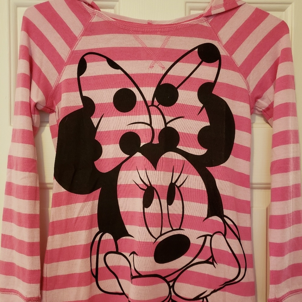 NEW Girls Disney Minnie Mouse pink hoodie L 10-12